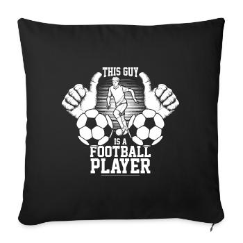 Footballeurs - Housse de coussin décorative 45 x 45 cm - noir - Devant