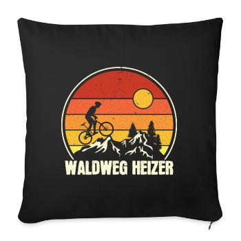 Waldweg Heizer Downhill Mountainbike Fahrrad - Sofakissenbezug 45 x 45 cm - Schwarz - Vorne