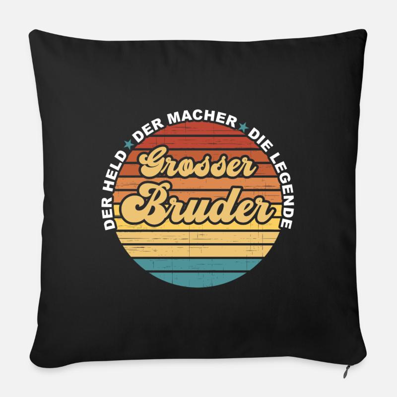 Grosser bruder - Sofakissenbezug 45 x 45 cm - Schwarz