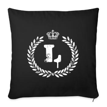 L Letter Coat of Arms - Sofa pillowcase 17,3'' x 17,3'' (45 x 45 cm) - black - Front