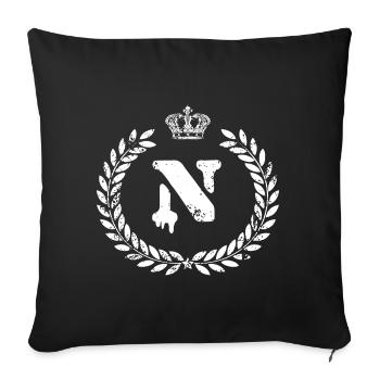 N Buchstabe Wappen - Sofakissenbezug 45 x 45 cm - Schwarz - Vorne