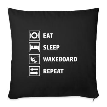 Wakeboard Saying Wakeboarder Wakeboarding - Sofa pillowcase 17,3'' x 17,3'' (45 x 45 cm) - black - Front