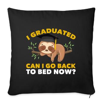Graduation Ceremony Sloth Men Women Graduates - Sofa pillowcase 17,3'' x 17,3'' (45 x 45 cm) - black - Front