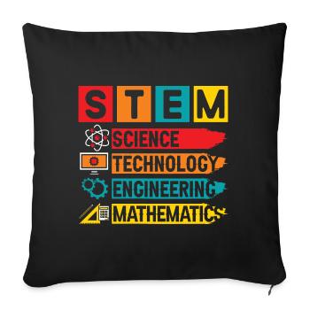 STEM Science Technology Engineering Mathematics - Sofakissenbezug 45 x 45 cm - Schwarz - Vorne