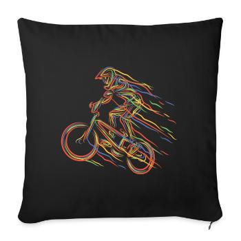 BMX Colorful Paint Graphic Biker Freestyle Racing - Housse de coussin décorative 45 x 45 cm - noir - Devant