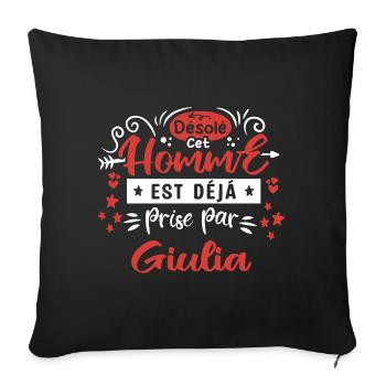 Cadeau Homme déja pris par Giulia - Housse de coussin décorative 45 x 45 cm - noir - Devant