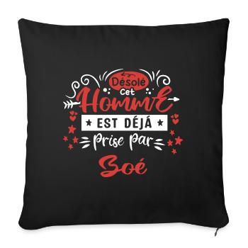 Cadeau Homme déja pris par Boé - Housse de coussin décorative 45 x 45 cm - noir - Devant
