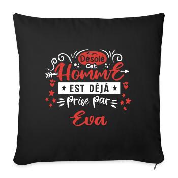 Cadeau Homme déja pris par Eva - Housse de coussin décorative 45 x 45 cm - noir - Devant