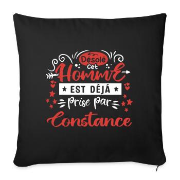 Cadeau Homme déja pris par Constance - Housse de coussin décorative 45 x 45 cm - noir - Devant