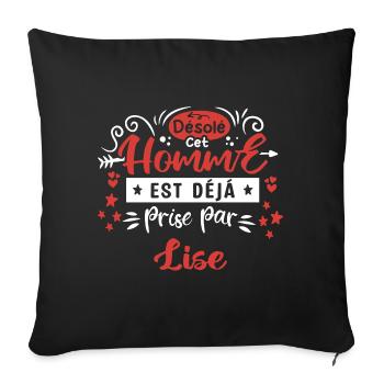 Cadeau Homme déja pris par Lise - Housse de coussin décorative 45 x 45 cm - noir - Devant