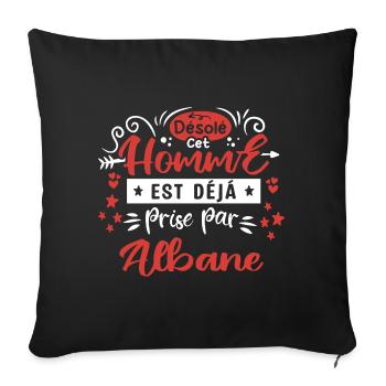 Cadeau Homme déja pris par Albane - Housse de coussin décorative 45 x 45 cm - noir - Devant