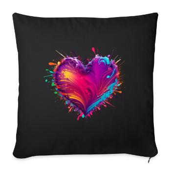 Valentine's Day | Colorful Heart | Colorful Heart - Sofa pillowcase 17,3'' x 17,3'' (45 x 45 cm) - black - Front