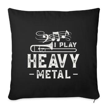 Trombone Player I joue Heavy Metal Marching Band - Housse de coussin décorative 45 x 45 cm - noir - Devant