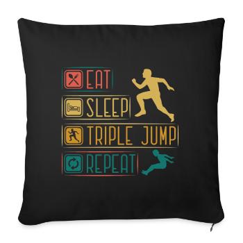 Eat Sleep Tripple Jump Repeat - Sofakissenbezug 45 x 45 cm - Schwarz - Vorne