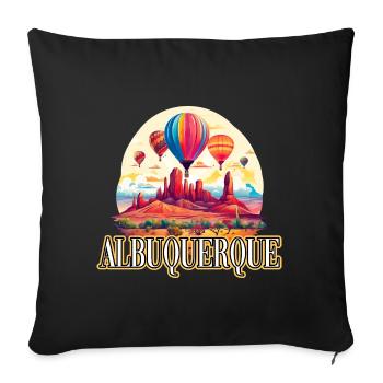Albuquerque Ballon New Mexico Heißluftballon - Sofakissenbezug 45 x 45 cm - Schwarz - Vorne