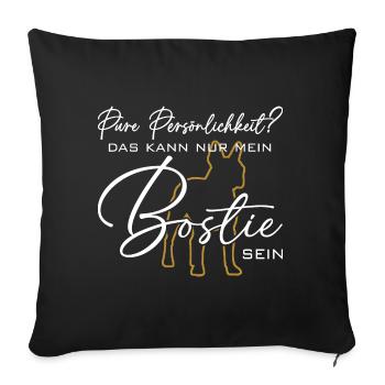Bostie Boston Terrier pure Persönlichkeit - Sofakissenbezug 45 x 45 cm - Schwarz - Vorne