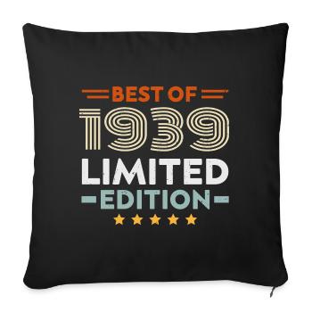 Retro 1939 Vintage 85. Geburtstagsgeschenk 85 Jahre alt - Sofakissenbezug 45 x 45 cm - Schwarz - Vorne