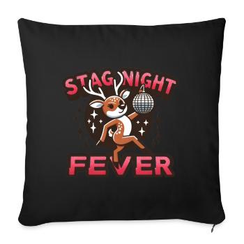 Junggesellenabschied Fever Disco Hirsch Spaß - Sofakissenbezug 45 x 45 cm - Schwarz - Vorne