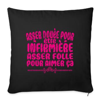 unique and original gift idea for a Nurse - Sofa pillowcase 17,3'' x 17,3'' (45 x 45 cm) - black - Front