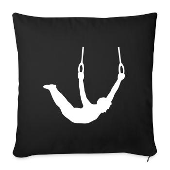 Dynamischer Ringsport - kraftvoll und elegant - Sofakissenbezug 45 x 45 cm - Schwarz - Vorne