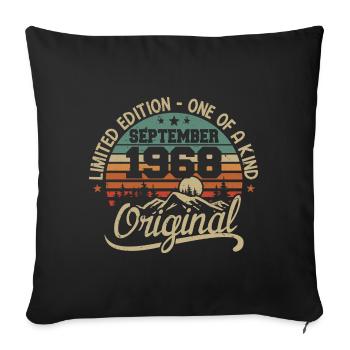 Birthday September 1968 Gift September 1968 - Sofa pillowcase 17,3'' x 17,3'' (45 x 45 cm) - black - Front