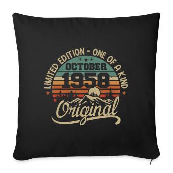 Octobre 1958 - Légendes Sont Nées En Octobre 1958 - Housse de coussin décorative 45 x 45 cm - noir - Devant