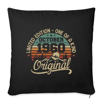 October 1960 - Legends Were Born In October 1960 - Sofa pillowcase 17,3'' x 17,3'' (45 x 45 cm) - black - Front