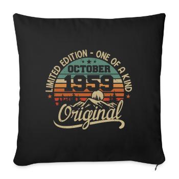 Octobre 1959 - Légendes Sont Nées En Octobre 1959 - Housse de coussin décorative 45 x 45 cm - noir - Devant