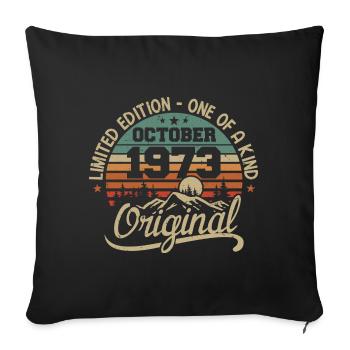 Octobre 1973 - Légendes Sont Nées En Octobre 1973 - Housse de coussin décorative 45 x 45 cm - noir - Devant