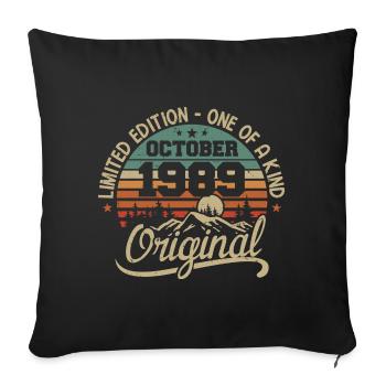 October 1989 - Legends Were Born In October 1989 - Sofa pillowcase 17,3'' x 17,3'' (45 x 45 cm) - black - Front