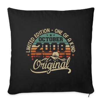 Octobre 2008 - Légendes Sont Nées En Octobre 2008 - Housse de coussin décorative 45 x 45 cm - noir - Devant