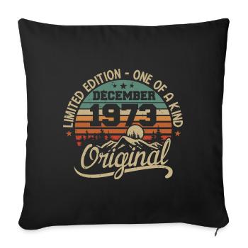 Original 52nd Anniversary Gift, December 1973 - Sofa pillowcase 17,3'' x 17,3'' (45 x 45 cm) - black - Front