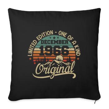 Original 59th Anniversary Gift, December 1966 - Sofa pillowcase 17,3'' x 17,3'' (45 x 45 cm) - black - Front