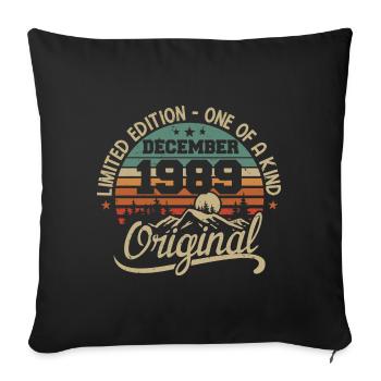 Original 36th Anniversary Gift, December 1989 - Sofa pillowcase 17,3'' x 17,3'' (45 x 45 cm) - black - Front