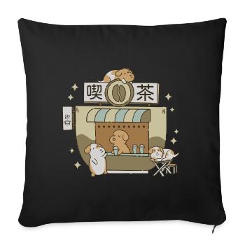 Dog Cafe - Sofa pillowcase 17,3'' x 17,3'' (45 x 45 cm) - black - Front