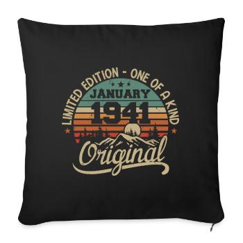January 1941 I Birthdays born in January 1941 - Sofa pillowcase 17,3'' x 17,3'' (45 x 45 cm) - black - Front