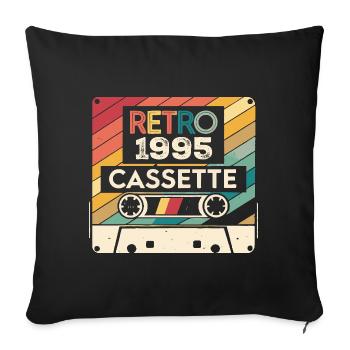 Retro 1975 Jahrgang 1995 - 1995 Jubiläumsgeschenk - Sofakissenbezug 45 x 45 cm - Schwarz - Vorne