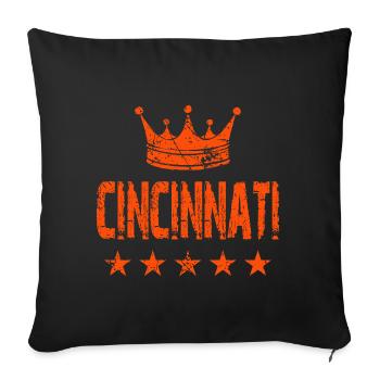 Cincinnati Crown Stars - Sofa pillowcase 17,3'' x 17,3'' (45 x 45 cm) - black - Front
