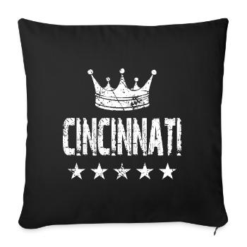 Cincinnati Crown Stars - Sofa pillowcase 17,3'' x 17,3'' (45 x 45 cm) - black - Front