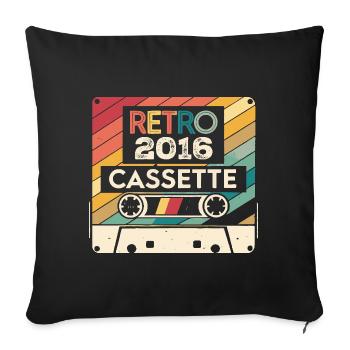 Retro 1975 Vintage 2016 - Cadeau Anniversaire 2016 - Housse de coussin décorative 45 x 45 cm - noir - Devant