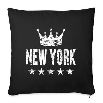 New York Crown Stars - Sofa pillowcase 17,3'' x 17,3'' (45 x 45 cm) - black - Front