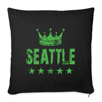 Seattle Krone Sterne - Sofakissenbezug 45 x 45 cm - Schwarz - Vorne