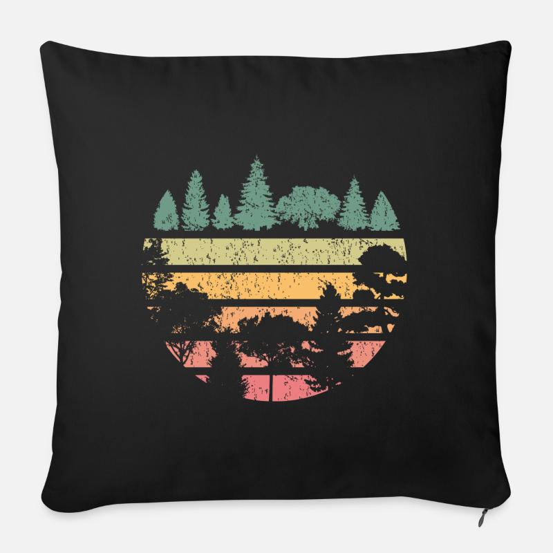 Wald Natur Landschaft - Sofakissenbezug 45 x 45 cm - Schwarz