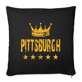 Pittsburgh Crown Stars - Sofa pillowcase 17,3'' x 17,3'' (45 x 45 cm) - black - Front