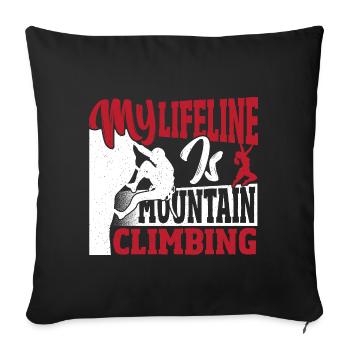 My lifeline is mountaineering, hiking adventures - Sofa pillowcase 17,3'' x 17,3'' (45 x 45 cm) - black - Front