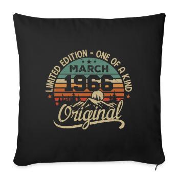 Original Mars 1966 Cadeau Anniversaire Mars 1966 - Housse de coussin décorative 45 x 45 cm - noir - Devant