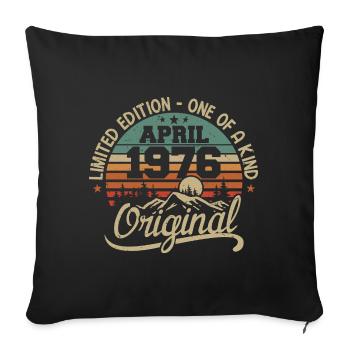 Vintage April 1976 - Original Gift April 1976 - Sofa pillowcase 17,3'' x 17,3'' (45 x 45 cm) - black - Front
