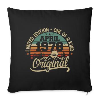 Millésime Avril 1978 - Cadeau Original April 1978 - Housse de coussin décorative 45 x 45 cm - noir - Devant