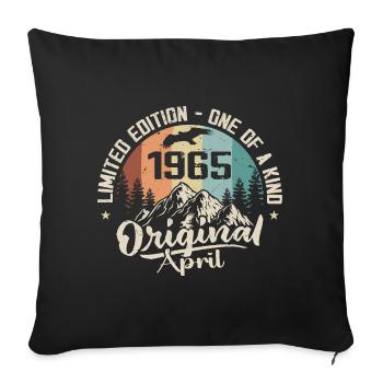 April 1965 Birthday Gift April 1965 - Sofa pillowcase 17,3'' x 17,3'' (45 x 45 cm) - black - Front