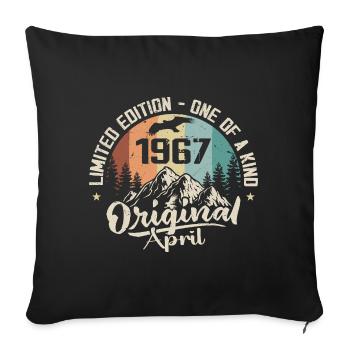 Cadeau Anniversaire Avril 1967 April 1967 - Housse de coussin décorative 45 x 45 cm - noir - Devant